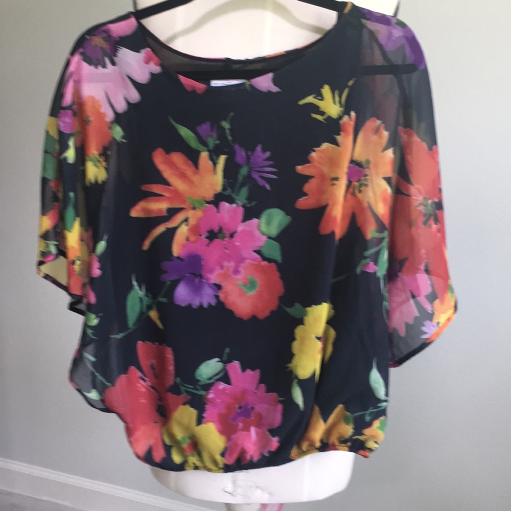 Floral Blouse Tank with Big Sleeve